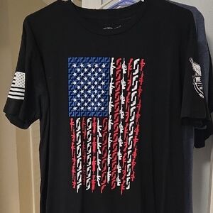 Hand Crafted Black Tee with Eagle and Text Design